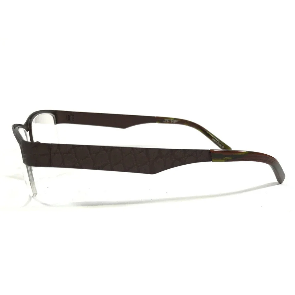 J.F. Rey Eyeglasses Frames JF2601 9999 Brown Lizard Print Half Rim 55-18-130